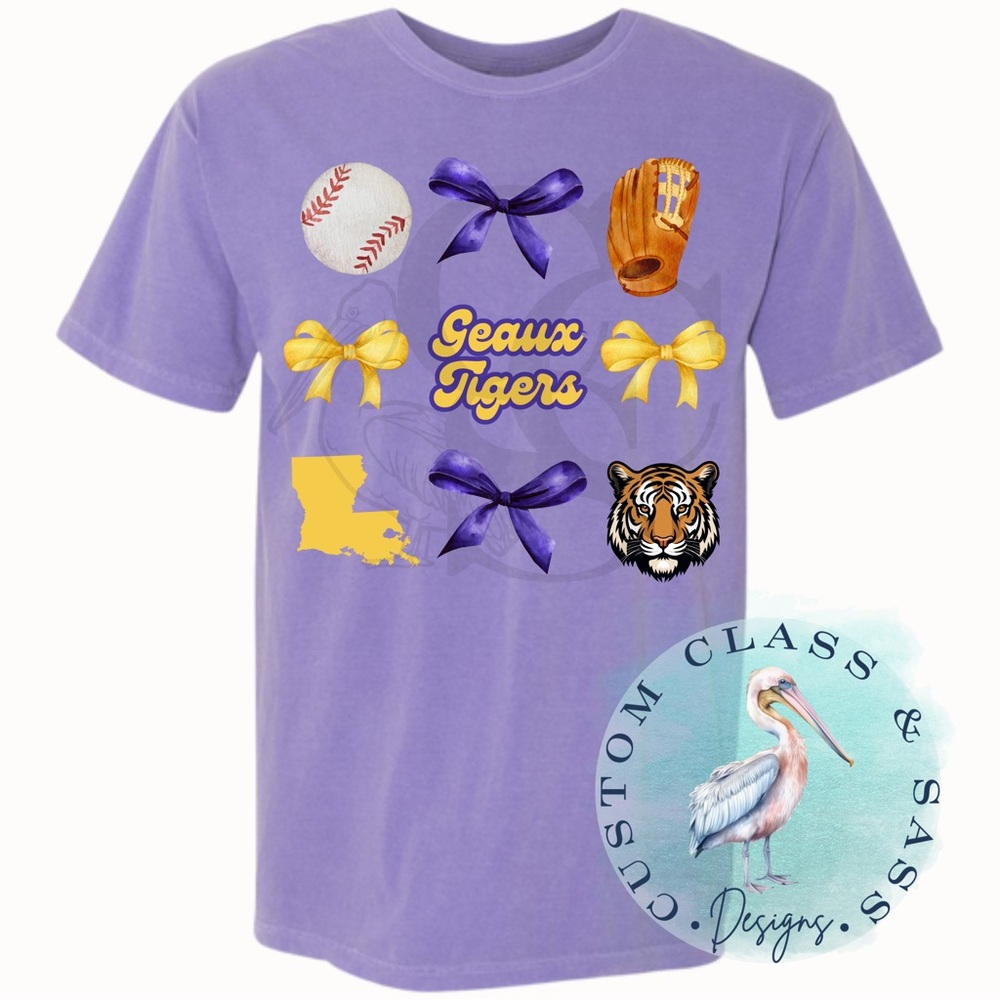 LSU Baseball Coquette Tshirt, Various Sizes